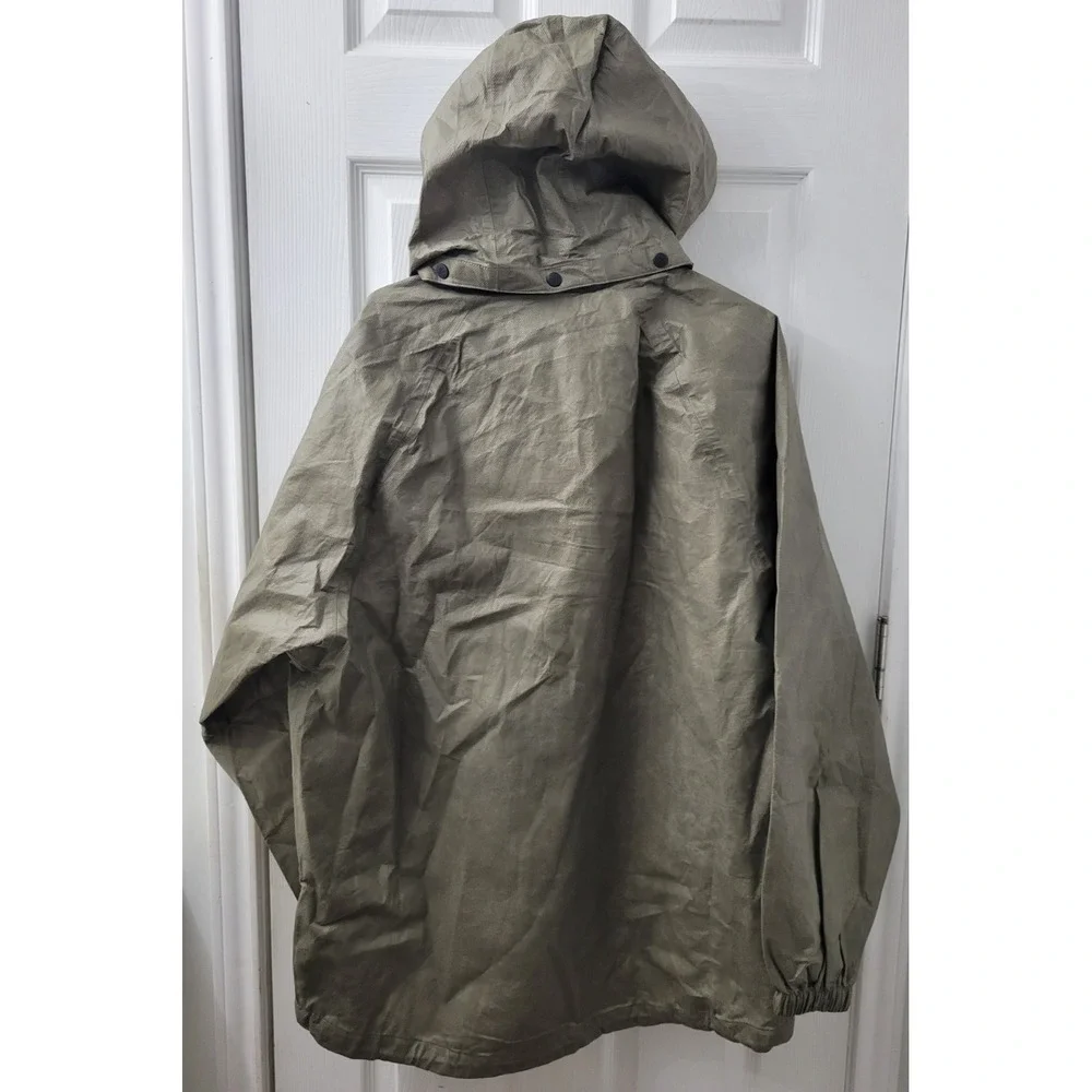 Frogg Toggs Waterproof Full Zip Removable Hood Jacket Olive Green Size Large EUC